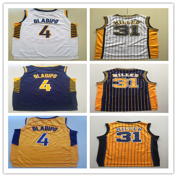 

2020 New 100% stitched Shirt High quality Mens Basketball Victor Oladipo 4 Retro Reggie Miller 31 Jerseys Basketball, Black;red