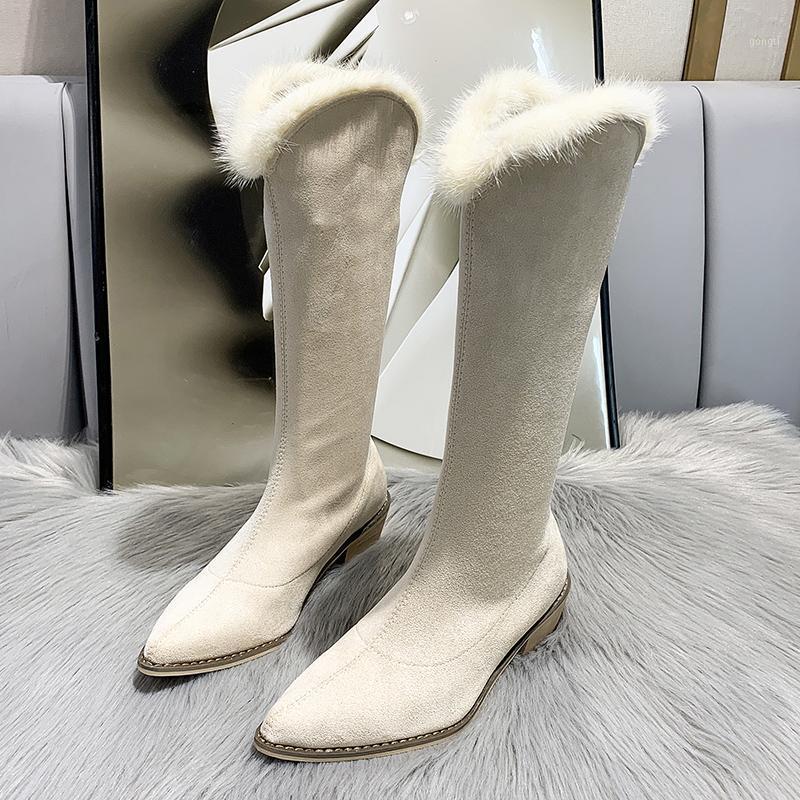 

Woman Flat Boots Winter Footwear Luxury Designer Autumn Shoes Sexy Thigh High Heels High Sexy Boots-Women Round Toe Low1