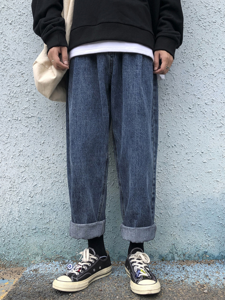 

2021 New Autumn and Winter Brem the Joker Retro Wide Male Pants I04Z, Black