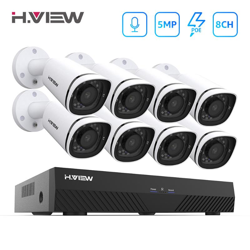 

H.VIEW 5MP PoE Video Surveillance Kit Camera Video Surveillance Kit CCTV IP Camera IP Security System Outdoor 5MP PoE