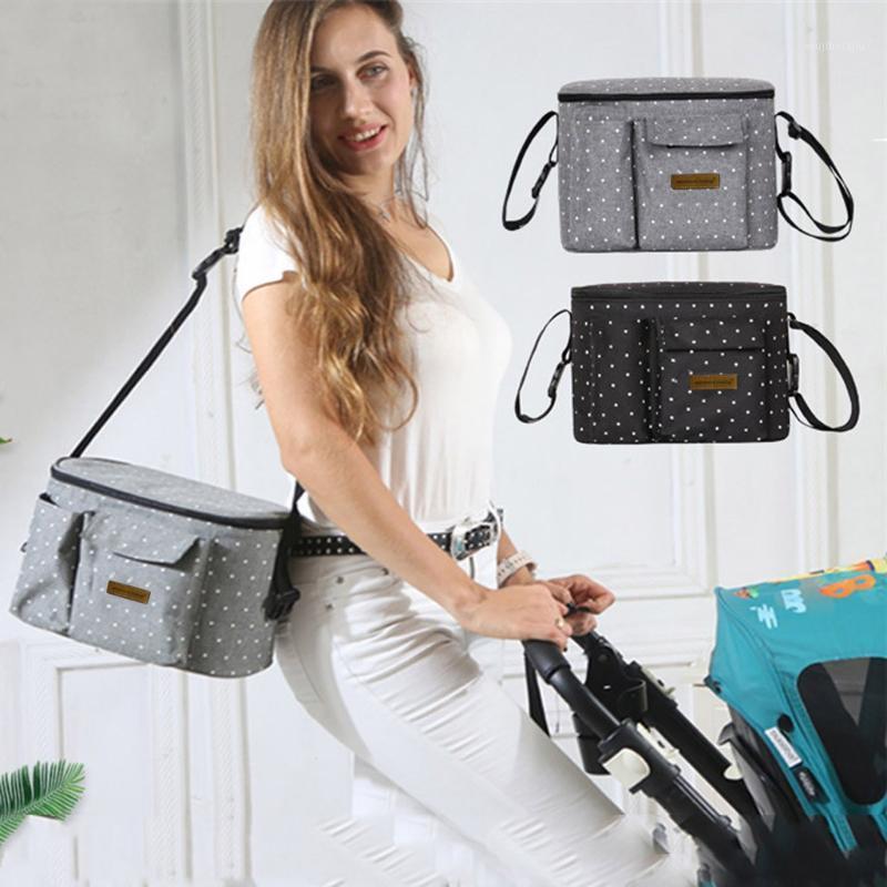 

Multifunctional Baby Diaper Bags Kids Baby Stroller Bags Single-Shoulder Bag Zipper Diaper Bag Big Capacity Mummy1, Black