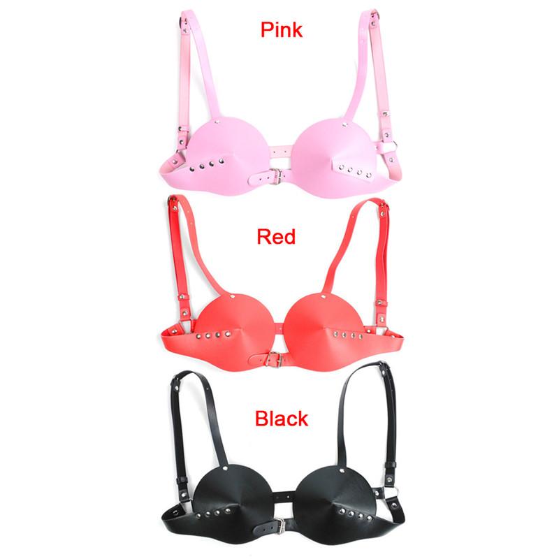 

One Piece Adult Fetish Breast Bondage Sexy PU Leather Bra Lingerie Erotic Restraint For Female Women Resistance Bands