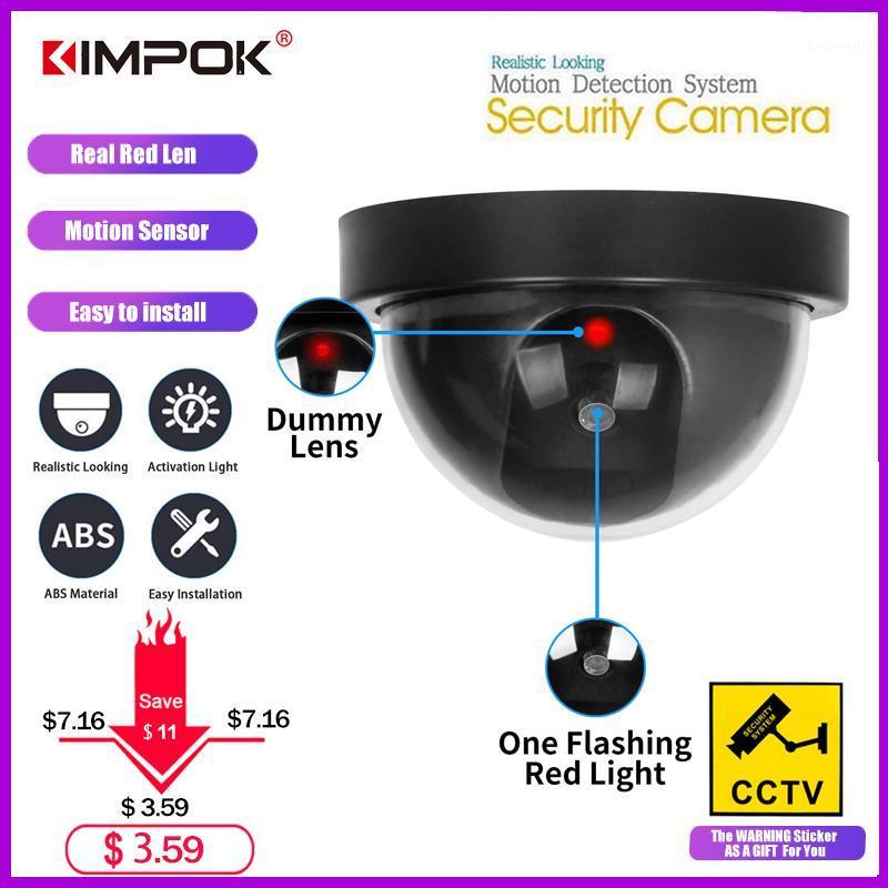 

KIMPOK New Product Dome Simulation Burglar Alarm Camera Fake Camera Dummy Monitor With Red Strobe Light1
