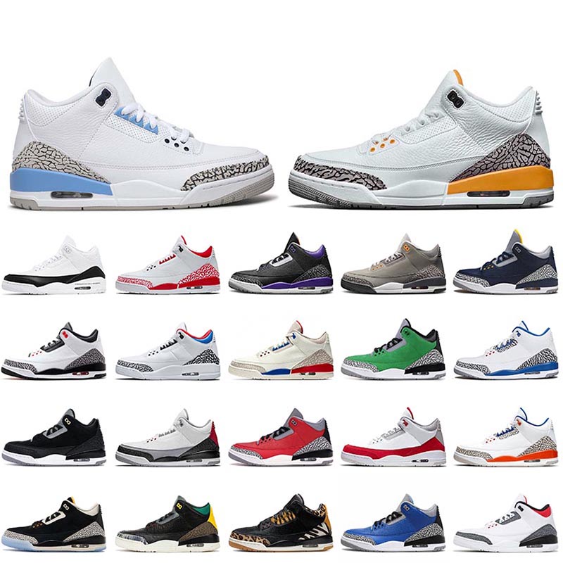 

New Jumpman 3 3s Laser Orange Basketball Shoes UNC Fragment Men Women Designers Shoes Tinker Black Cement Sneakers Mens Trainers, #14 tinker black cement gold 40-47