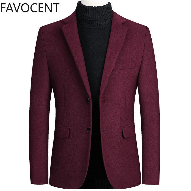 

Men's Wool & Blends Fashion Mens Coats And Jackets Male One Piece Blazer Top Suit Men Jacket Spring Smart Casual Coat Solid Two Buttons, Black