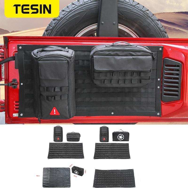 

TESIN Car Accessories Tail Door Storage Bags Tool Kit Organizer Camping Mat for Wrangler JK JL 2007-2020+1