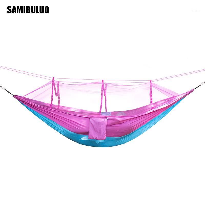 

Portable Mosquito Net Camping Hammock Outdoor Garden Travel Swing Parachute Fabric Hang Bed Hammock1