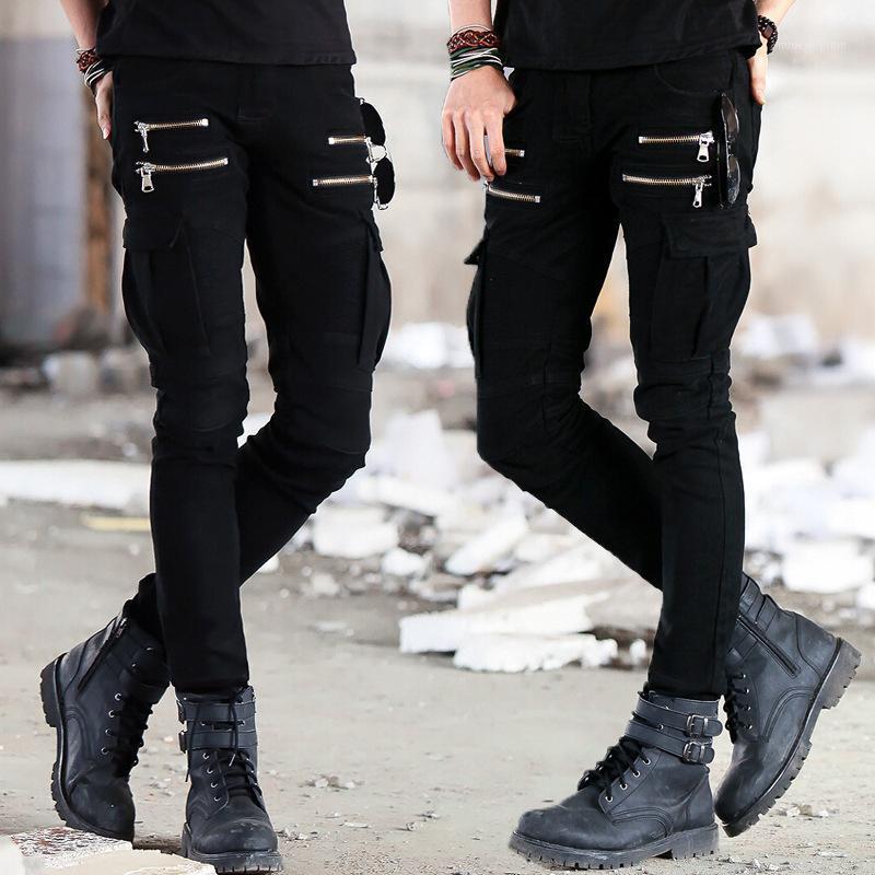 

Locomotive stretch folding zipper explosion style men's jeans denim men's European and American high street1, 1655black