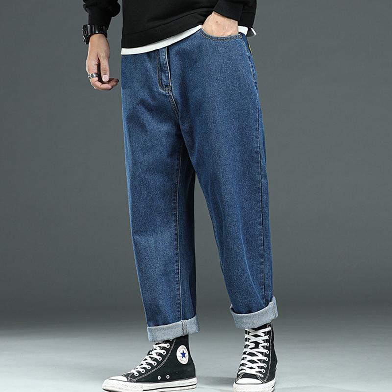 

Plus size jeans men loose straight-leg pants plus fertilizer to increase men autumn trendy pants trousers, Gray