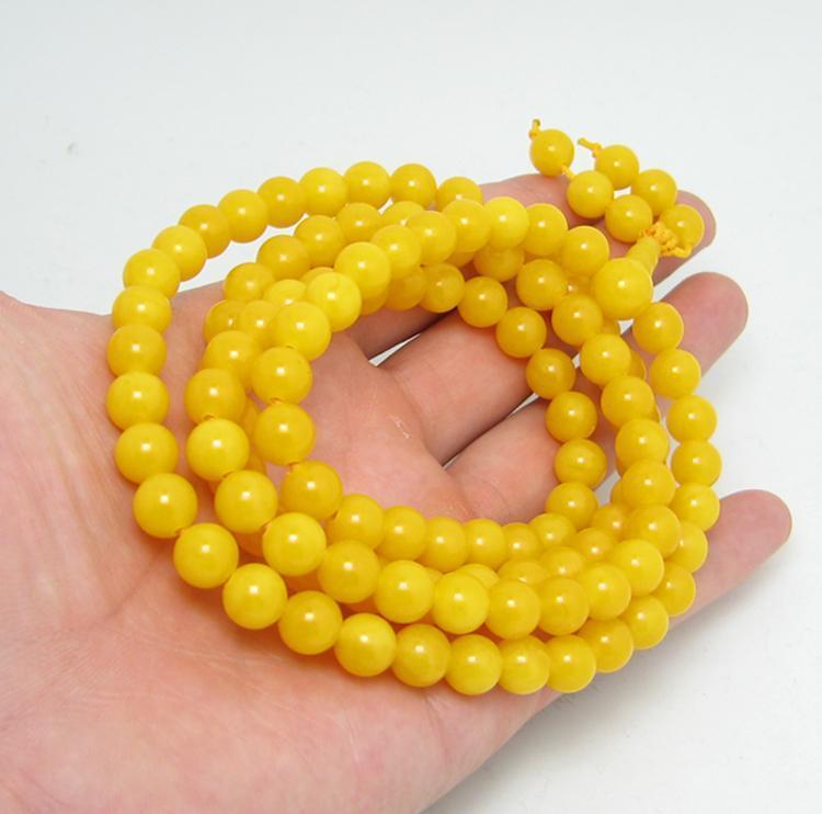 

Natural stone bracelet ambers 108 old honey yellow chicken oil bead bracelets pendant for men and women shipping free1