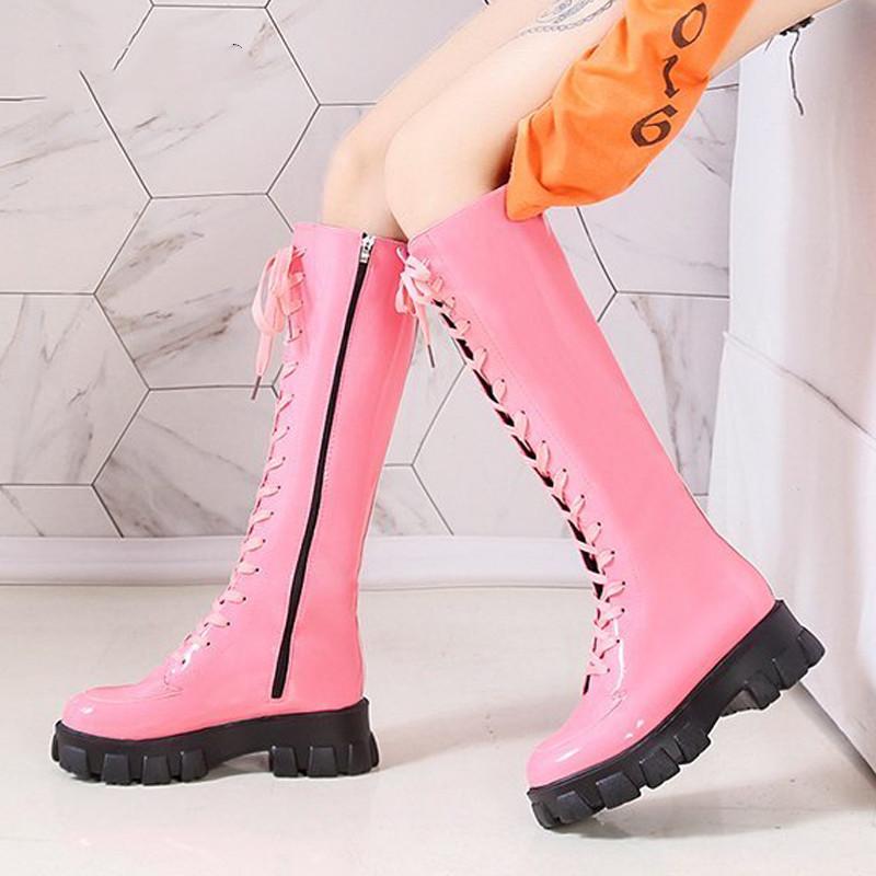 

Women's Cosplay High Boots autumn Knee-High Leather Knight Boot Punk Gothic Classic Black High Heel Shoes fashion