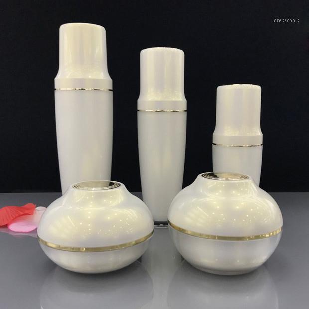 

Classic White Cosmetics Sub Acrylic 30/60/100ML Lotion Pump Bottle 30/50G Acrylic Cream Jar 5pcs 1Suit Free Shipping1