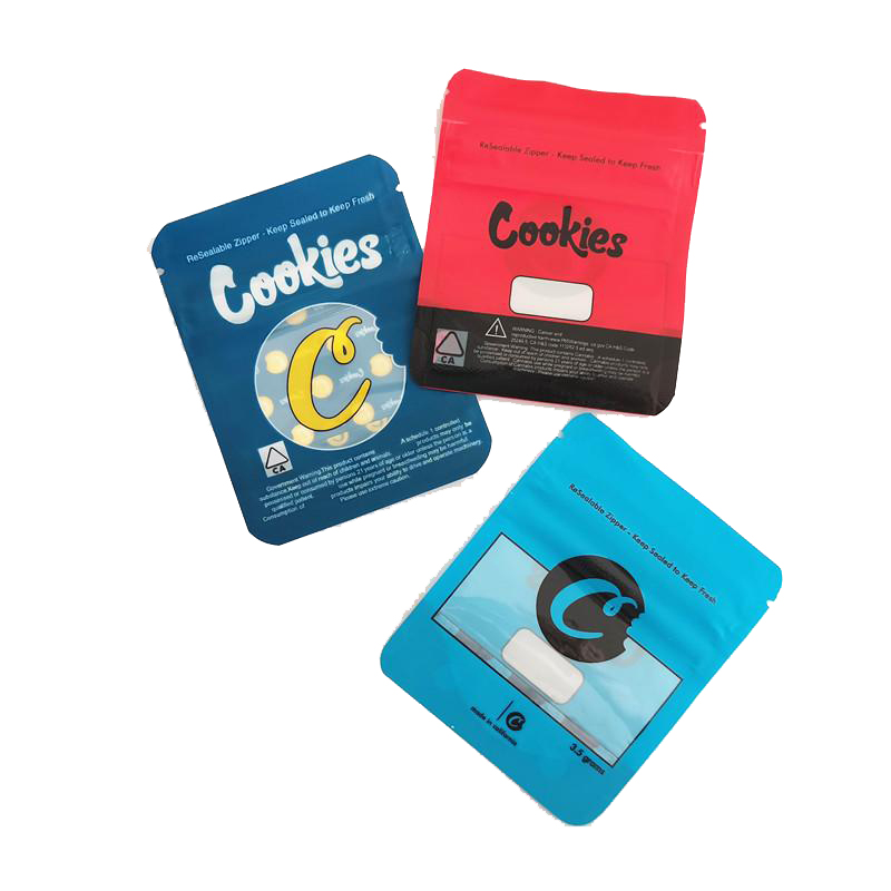 

New Blue Red COOKIES Bags California SF 8th 3.5g Mylar Childproof Bag 420 Packaging Gelatti Cereal Milk Gary Payton DHL free