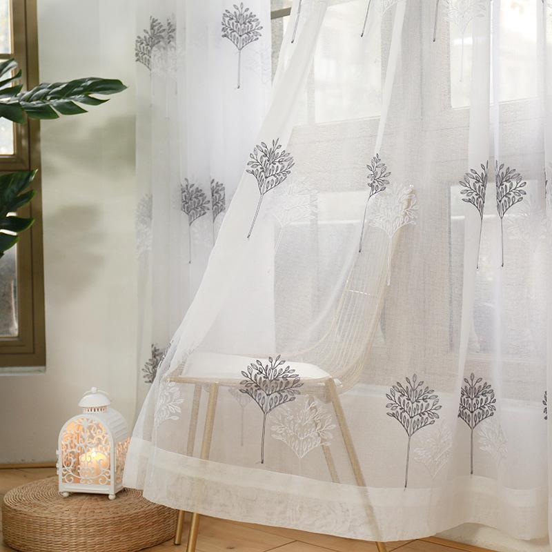 

Modern Curtains for Living Dining Room Bedroom White Embroidery Cloth Tulle Curtains Fashion Modern Tulle Customization