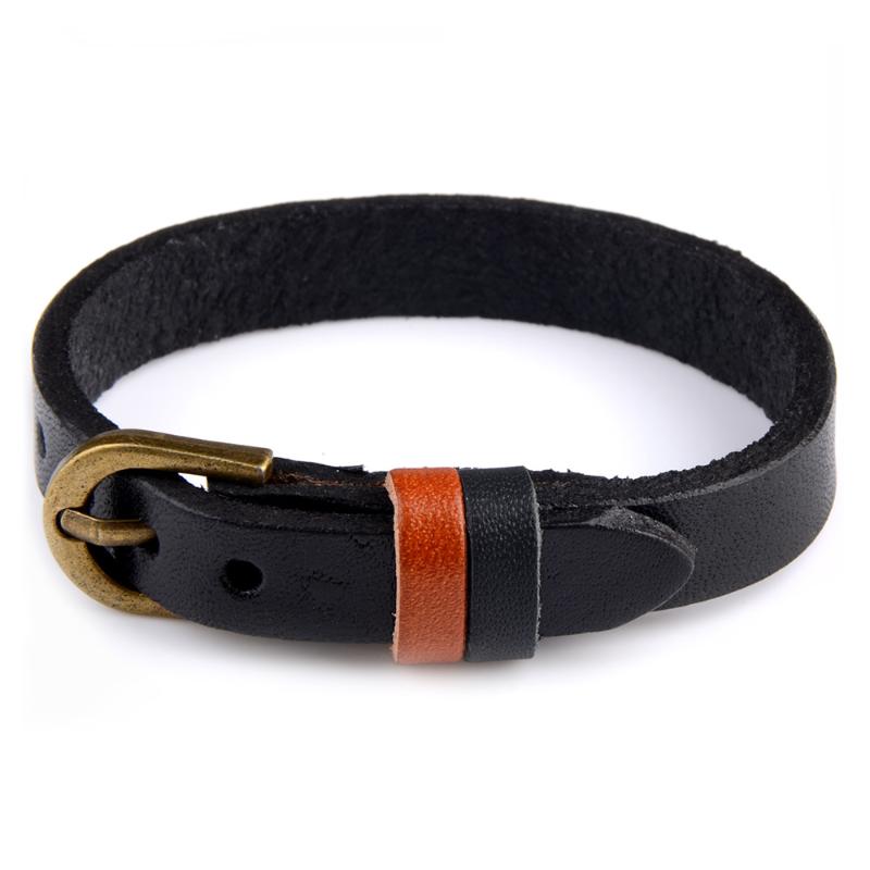 

Charm Bracelets Genuine Leather Bracelet Men Simple Wristband Wrap Bangle Vintage Punk Jewelry For Women