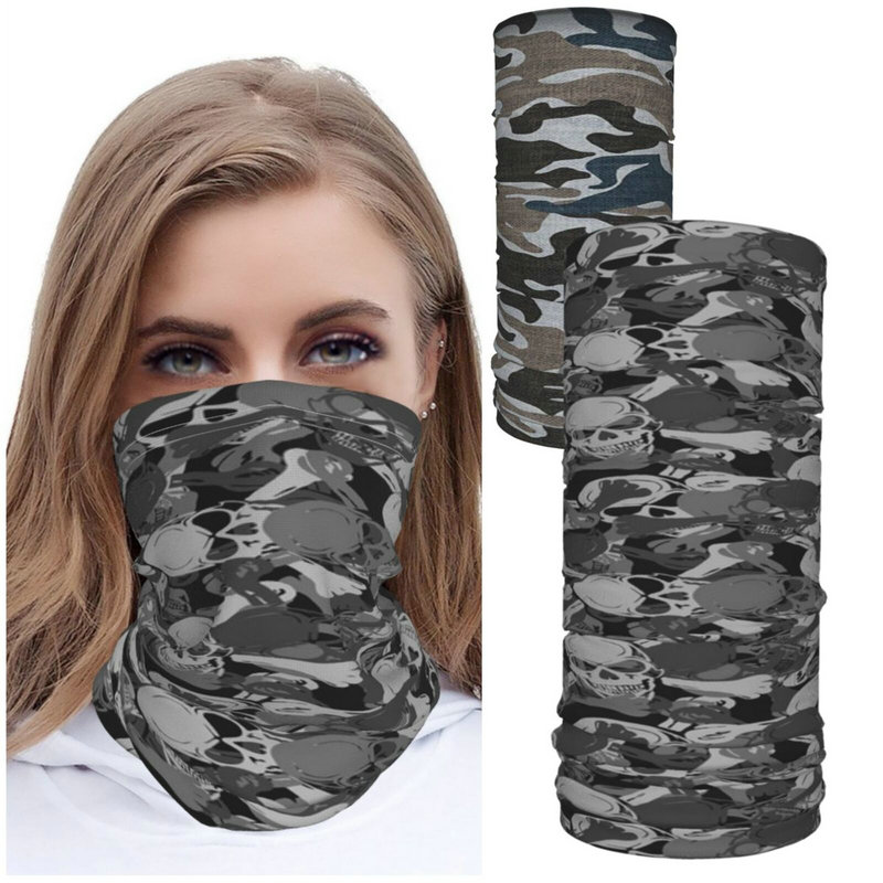 

camouflage Scarf Shield 2pcs Neck Gaiter Face Mask Reusable Cloth Face Masks Washable Bandana Face Mask, Sun Dust Protection Cover Balaclava