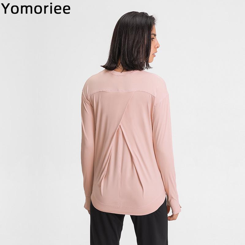 

Autumn Winter Sports Long Sleeve Solid Color Leisure Gym Workout Running Quick Dry Yoga Clothes Sexy Shirts For Women Yomoriee1, Black