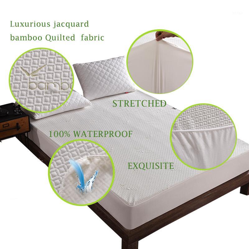 

LFH Bamboo Jacquard Anti-mite Mattress Pad Knitting Waterproof Mattress Protector Cover for Bed Wetting Anti Mite Bed Protection1