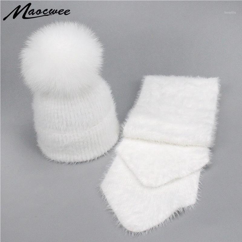 

Winter Fur Beanies Hats Scarves Sets Women Men Real Fur Pompon Warm Soft Crochet Knitted Hat Scarf Skullies1