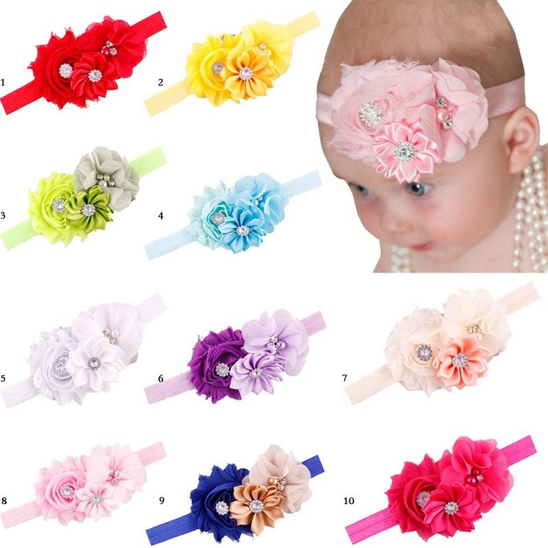 

2021 Fashion Baby Girl Hairband Newborn Headwear Children Tiaras Bandanas Princess Kids Hairs Combs Elastic Hair Bands Floral, Mix colors