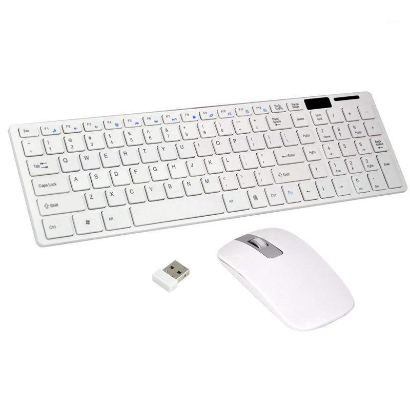 

Wireless Slim White Keyboard + Wireless Optical Mouse Set for PC and Laptop1