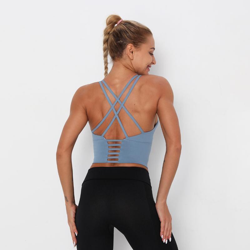 

Sexy Backless Breathable Sports Bras Running Fitness Bra Sleeveless Yoga Crop Top Beautiful Back Shockproof Gym Push Up Bra1, B202301
