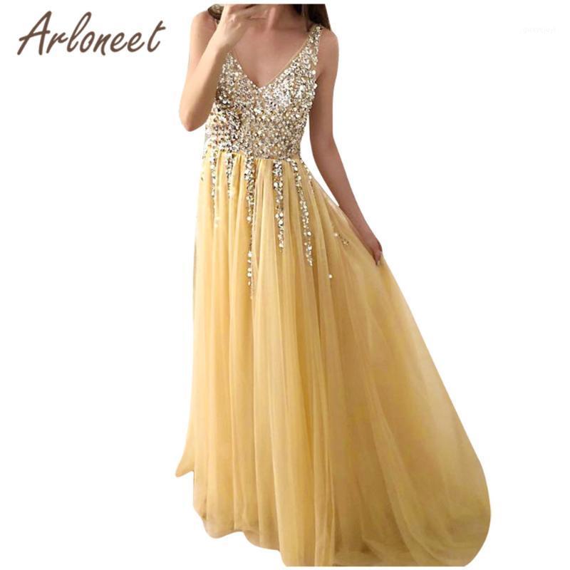 

ARLONEET Clothes Women Maternity Dresses V Neck Pregnants Photography Props Sequins Sleeveless Long Dress Summer Pregnancy Dress1, Yellow