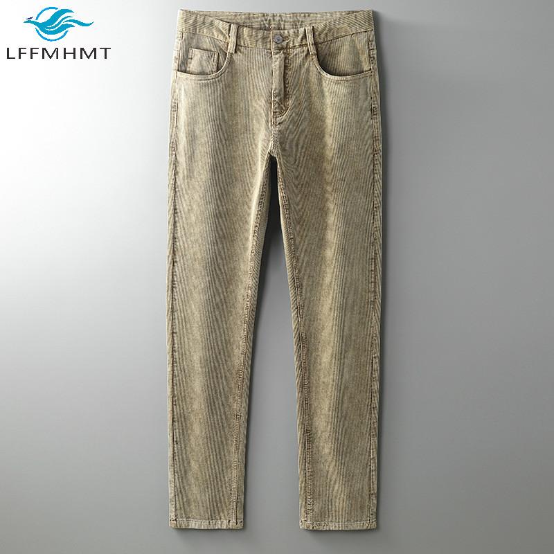 

40 Large Size 105 Kg Men Winter Fashion Mid Waist Warm Thicken Classic Corduroy Pants Male High Quality Business Casual Trousers, Khaki