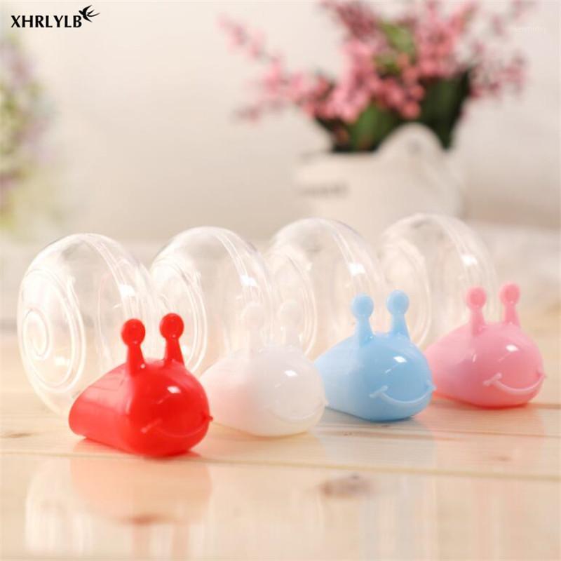 

XHRLYLB 6pc Creative Snail Shape Candy Box Wedding Baby Bath Baby Full Moon Gift Transparent Plastic Candy Box Wall Sticker.9z1