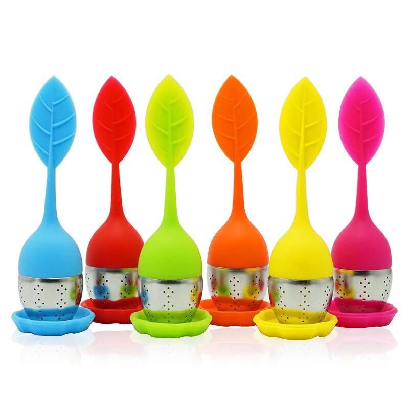 

Tea Bag Silicone Infuser with Food Grade Tea Leaf Strainer Stainless Steel Filter Device Loose Herbal Spice Filter Diffuser Come with Trays
