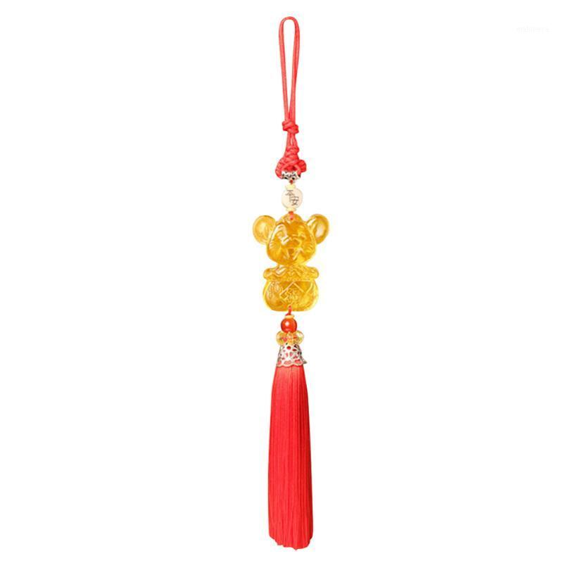 

2020 Rat Year Chinese New Year Healthy Peace Lucky Gift Mouse Car Pendant Ornament Decoration Blessing Souvenir Gift Fortune A301