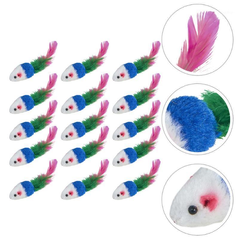 

15pcs Amusement Toy Cat Chew Toy Cat Supply Pet Mouse Pet Feather Teaser for Kitty Puppy1