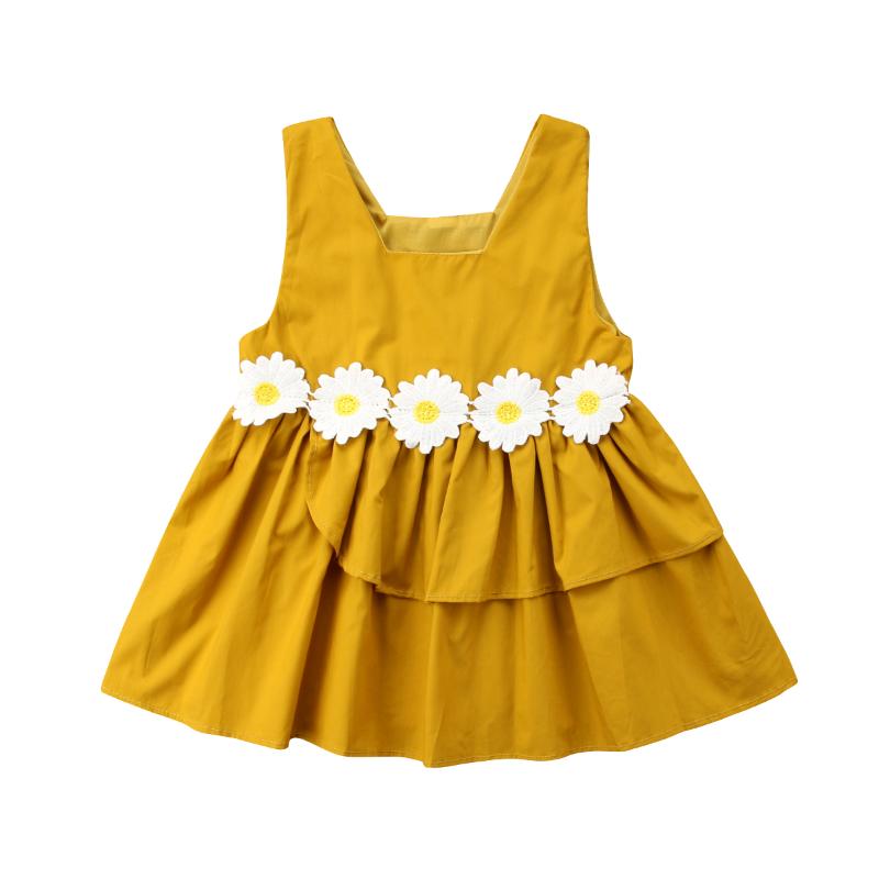 

Kids Girl Dress Summer Appliques Sleeveless Floral A-Line Princess Dresses 3M-3Y, Green