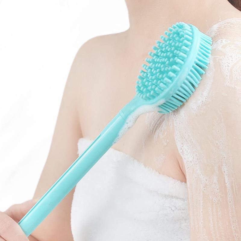

Double-sided Shower Body Brush Silicone Scrubber Brushes With Handle Exfoliating Scrub Skin Massager Exfoliation Bathroom Brush1
