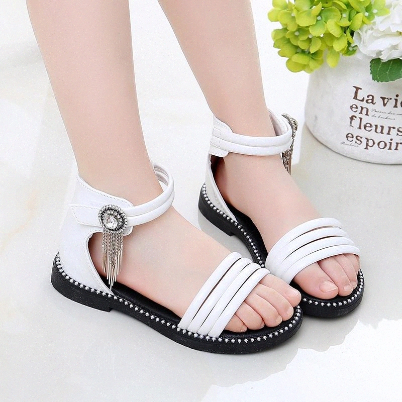 

NEW Summer Princess Shoes Children Gladiator Sandals Fashion Girls Soft Bottom Shoes Size 26-36 #xO8d