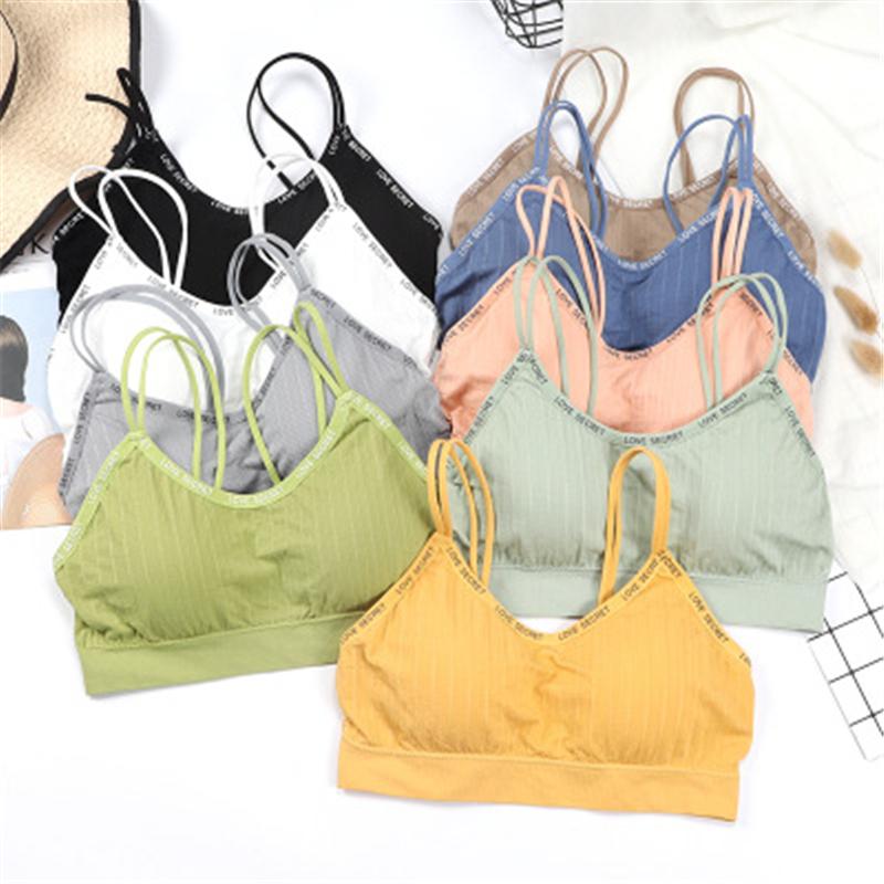 

Letters Bra Pad Womne Sports Bra Gym Underwear Breathable Yoga For Fitness Ladies Sexy Underwear Nylon Tops Muliti Colors