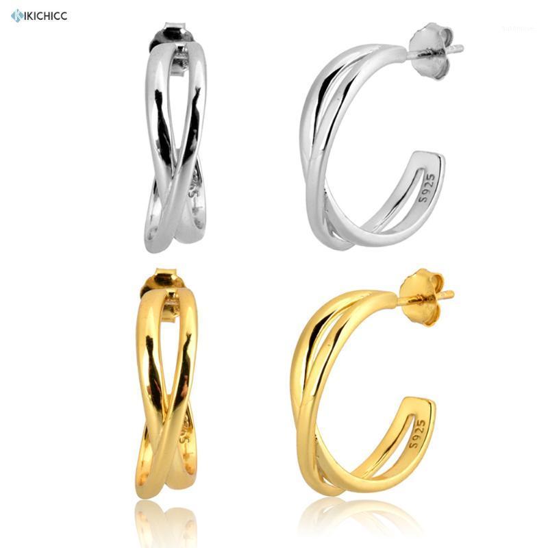 

Kikichicc 100% 925 Sterling Silver 14.5mm Big Hoops Cross Circle Earring Piercing Pendiente Piercing Jewelry For European1