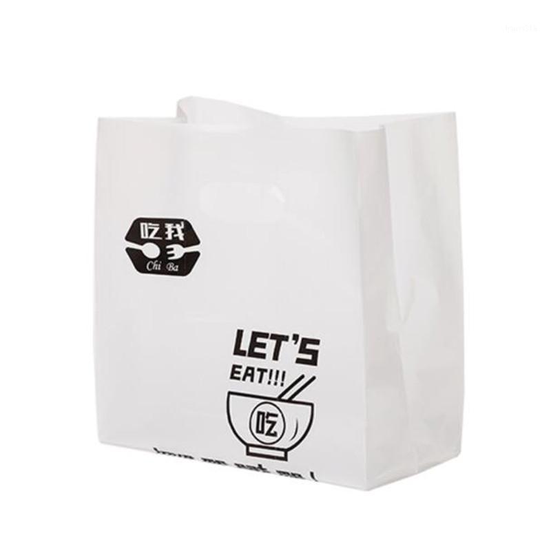 

50Pcs/Lot Plastic Transparent Candy Cookie Gift Bag Pouches For Wedding Birthday Party Handle Packaging Bags Present Bread1