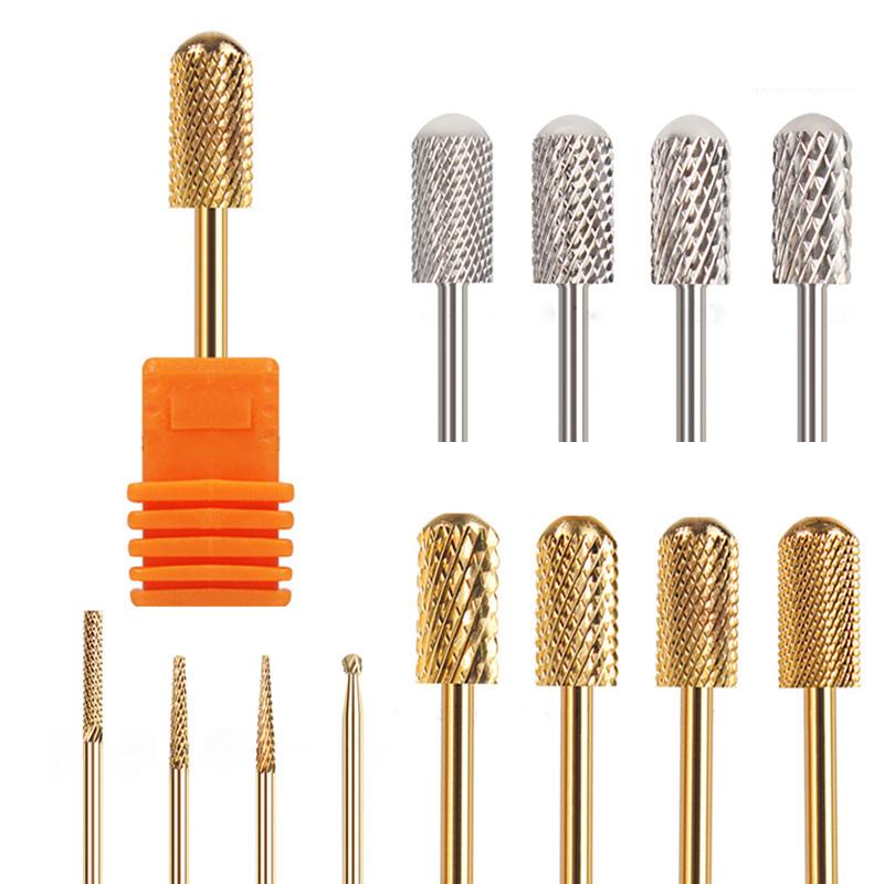 

Golden Carbide Nail Drill Bits Manicure Machine Accessory Ceramic Milling Cutters For Manicure Electric Dill Nail Files