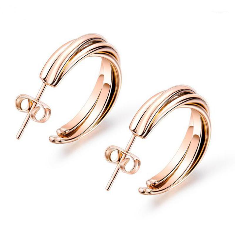 

WAWFROK Stainless Steel Womens Earrings Rose Gold Color Cross Weave Earrings for Women Zirconia Fashion Women Jewelry1