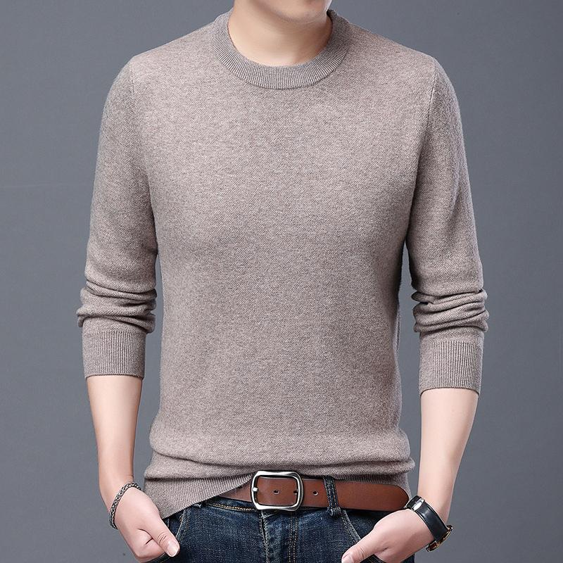 

Winter 100% Merino Wool Sweater Man Thick Cashmere Sweaters Long Sleeve Casual Male Warm Jumper Pullovers, Black