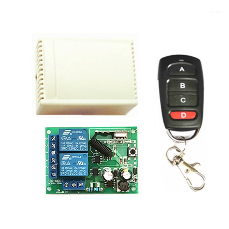 

433MHz AC 110V 220V Wireless 2CH Receiver Switch and RF Transmitter Remote Switch for Garage Doors, Luminaires, and RF Relay Rec1