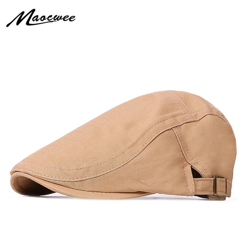 

Adjustable Men Spring Summer Sun Newsboy Hats Classic Western Newsboy Caps Cotton Blend Beret Hat Flat Brim Men Berets Cap