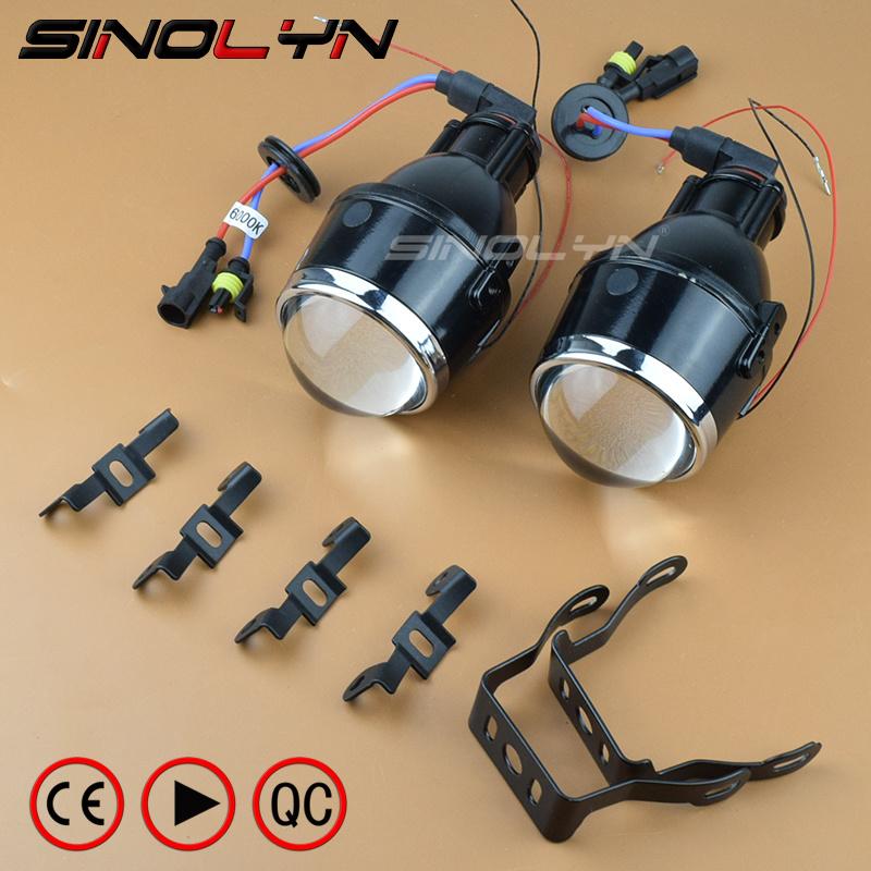 

SINOLYN Bixenon Fog lights Projector Lens Bifocal Driving Fog Lamps Retrofit High/ Low Kit Car Motorcycle Universal Waterproof