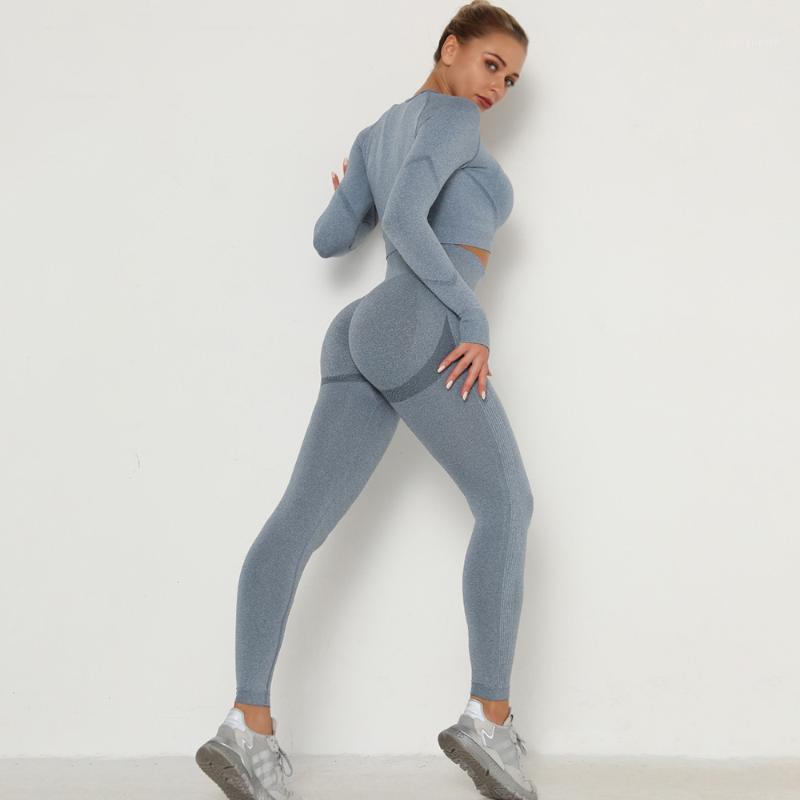 

Women Workout Tracksuit Seamless Yoga Set Gym Clothing Fitness Long Sleeve Crop Top High Waist Leggings+Sport Bra Sport Wear1, 09 bra pants