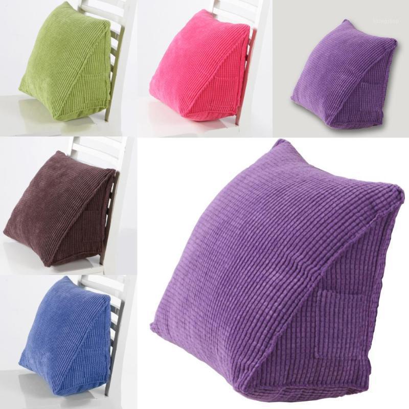 

Solid Color Corduroy Ribbed Wedge Cushion Triangle Pillow Home Bed Sofa Decor1