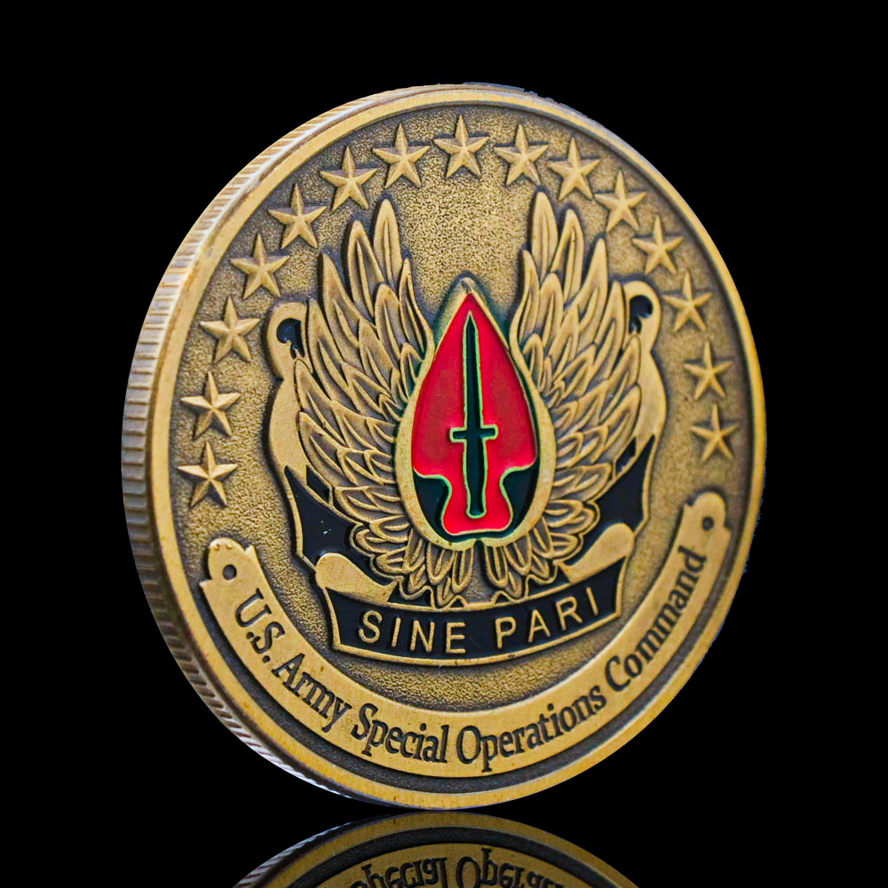 

10pcs Non Magnetic Airborne Special Operations Command Army Sine Pari Usa Challenge Coin Challenger Souvenirs Medal Collectible Coins Antique Gift