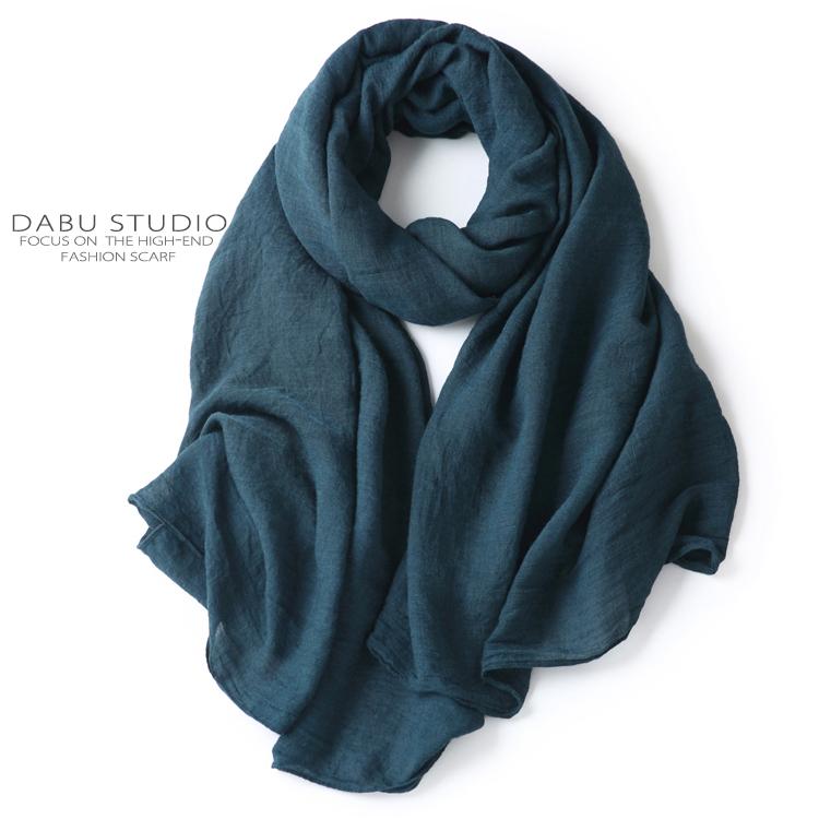 

Hats, Scarves & Gloves Sets Quality Pure Color Cotton Linen For Men And Women Spring, Summer, Autumn Winter Shawls, Dark Green