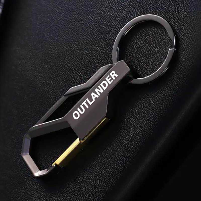 

For mitsubishi outlander Laser engraved metal keychain car keychain key ring key management ring gift decoration car chain