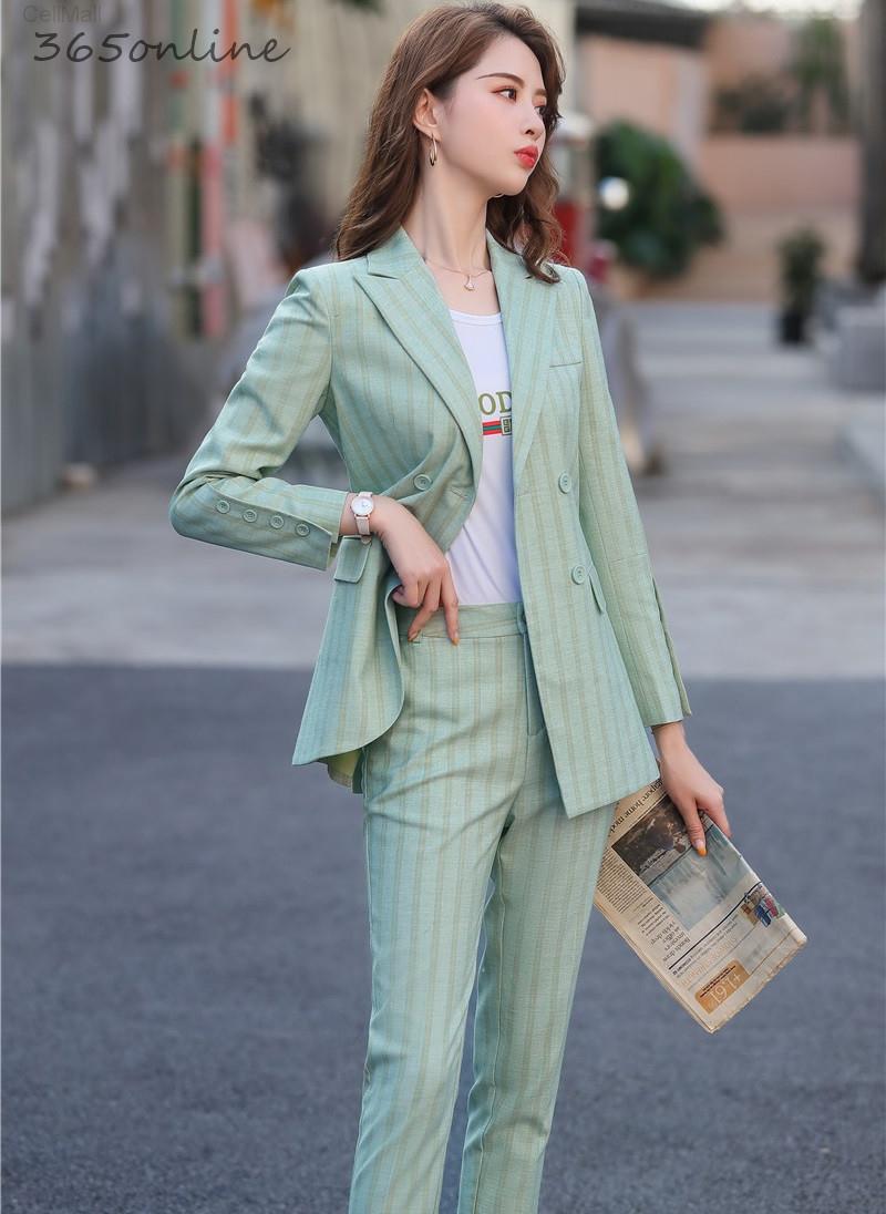 

Fashion Styles Formal Women Business Suits with Pencil Pants and Jackets Coat for Women Professional Ladies Work Wear Blazers, Blue